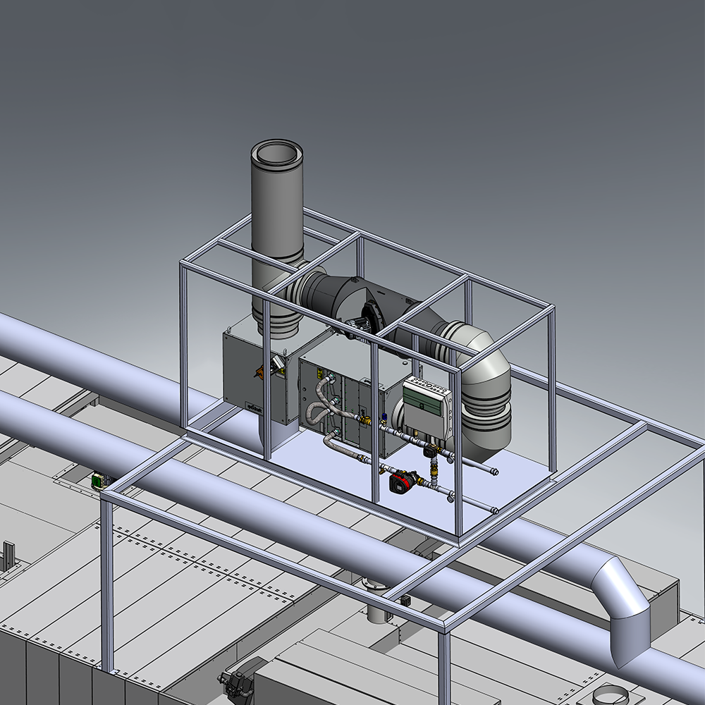 Exodraft Mounted on Tunnel Oven Sveba Dahlen