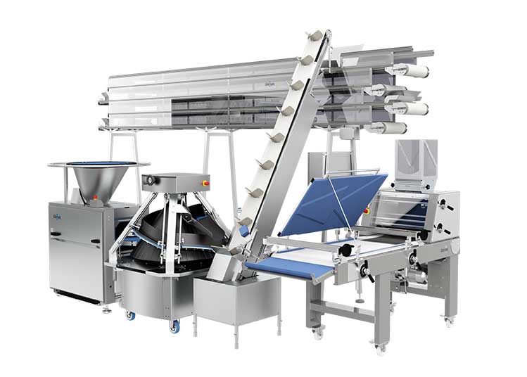 U-Shaped Bread Line Dough Line with ICP Intermediate Pocket Proofer Glimek