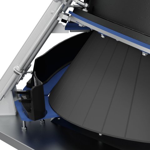 Special designed infeed track for perfect dough handling conical rounder glimek