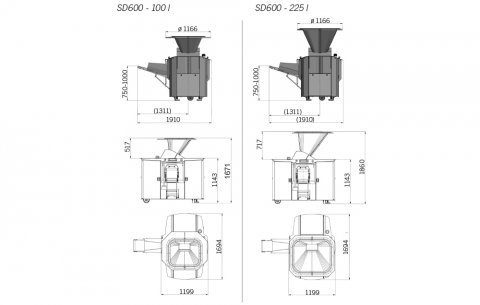 Dough Divider industrial bakery producion SD600 up to 6000 dough pcs/hour Glimek
