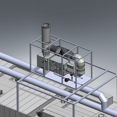 Exodraft Mounted on Tunnel Oven Sveba Dahlen